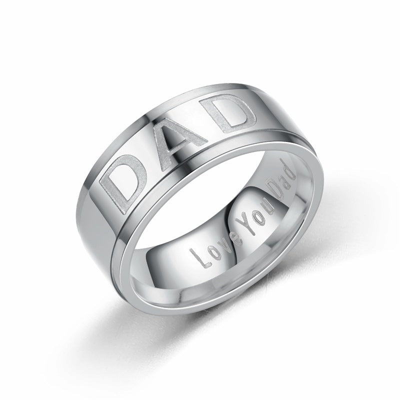 Father's Day Gift: Stylish Titanium Steel DAD Men's Ring