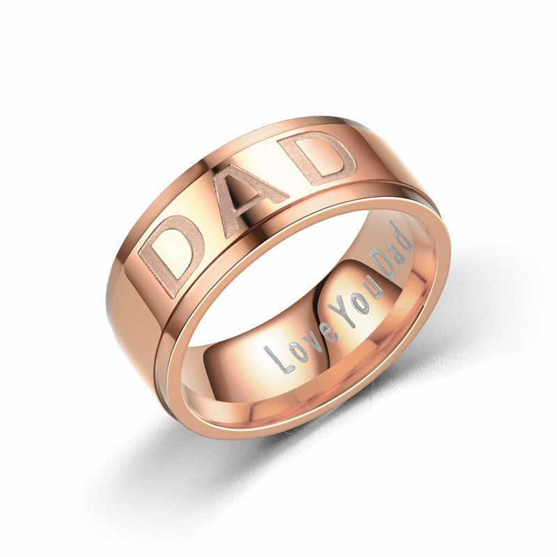 Father's Day Gift: Stylish Titanium Steel DAD Men's Ring