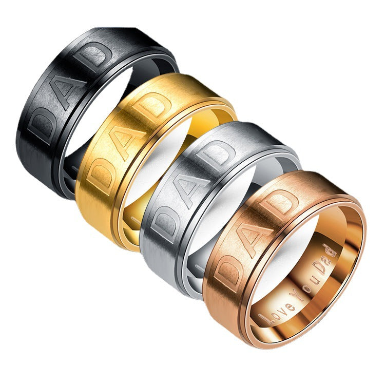 Father's Day Gift: Stylish Titanium Steel DAD Men's Ring